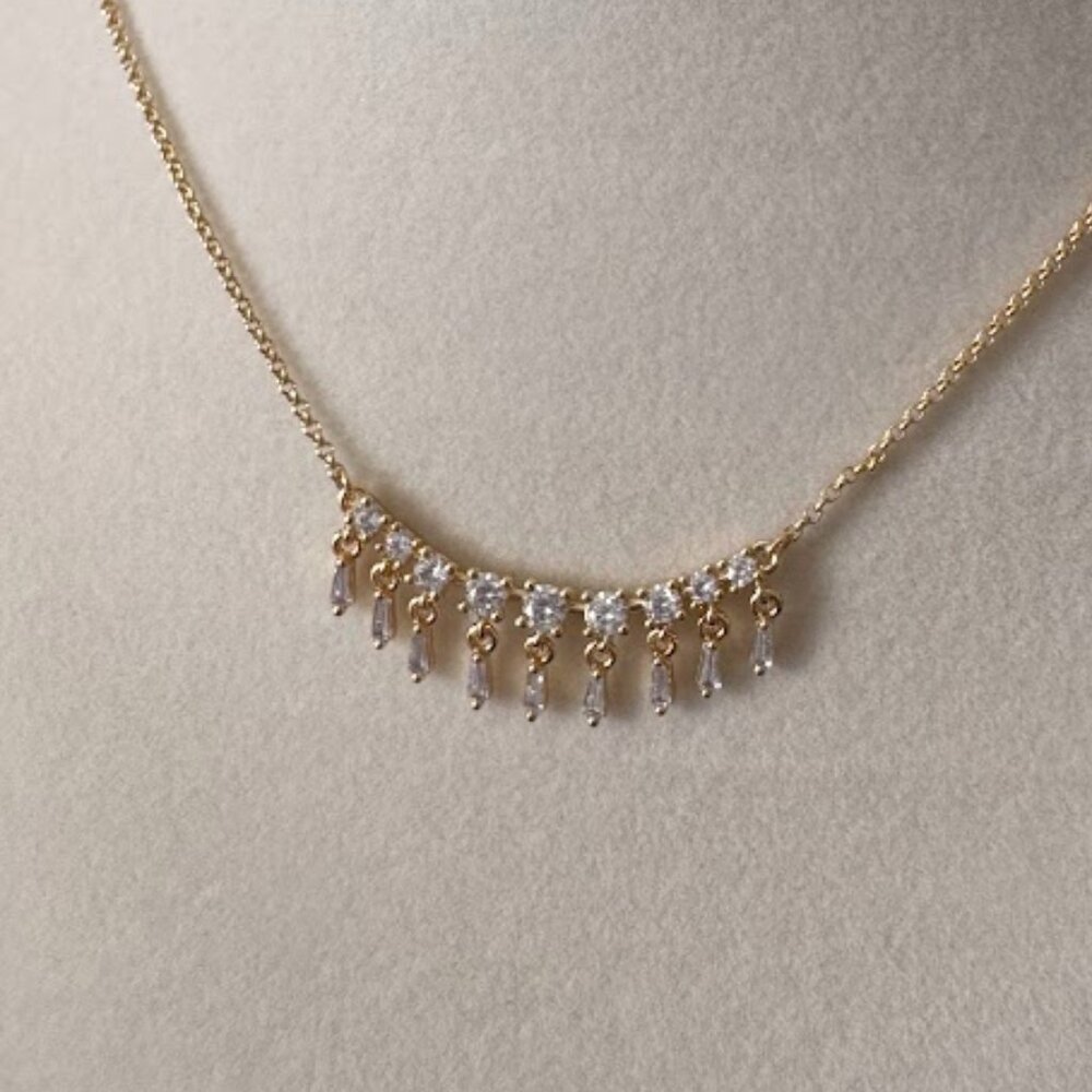 Bomb Party Lumina Collection Necklace "Soulful Chandelier" Diamond CZ on Gold